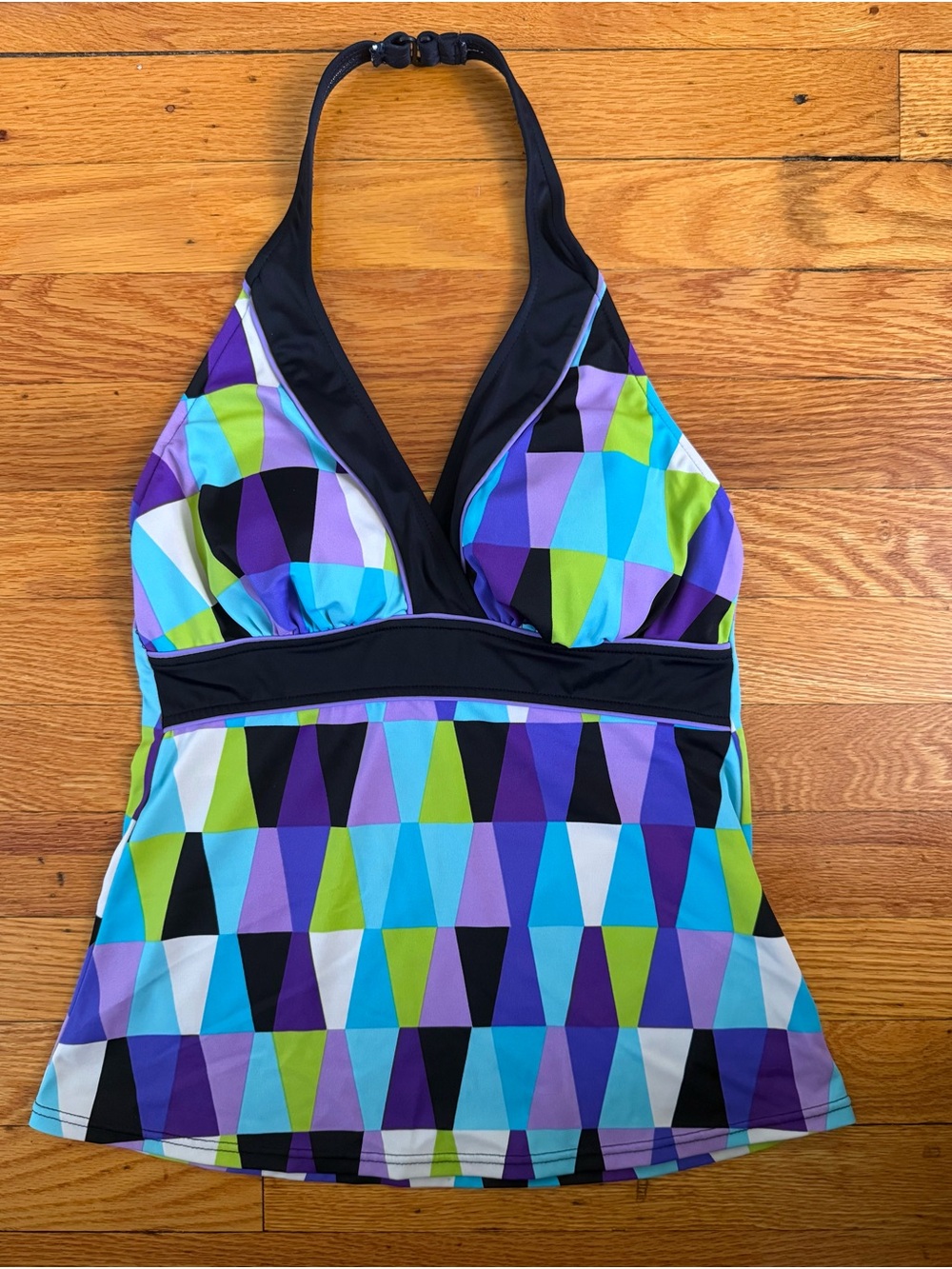 Caribbean Joe Swimwear Tag with Navy Logo on White Size 8